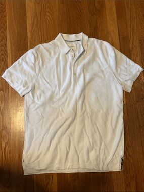 Billy Reid White Short-Sleeve Polo